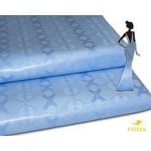 Tissus populaires de tissu d&#39;habillement de ciel bleu de Bazin en gros nouveau tissu imprimé africain pour la robe de partie de femmes